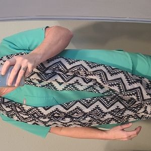 Black and white tribal print scarf